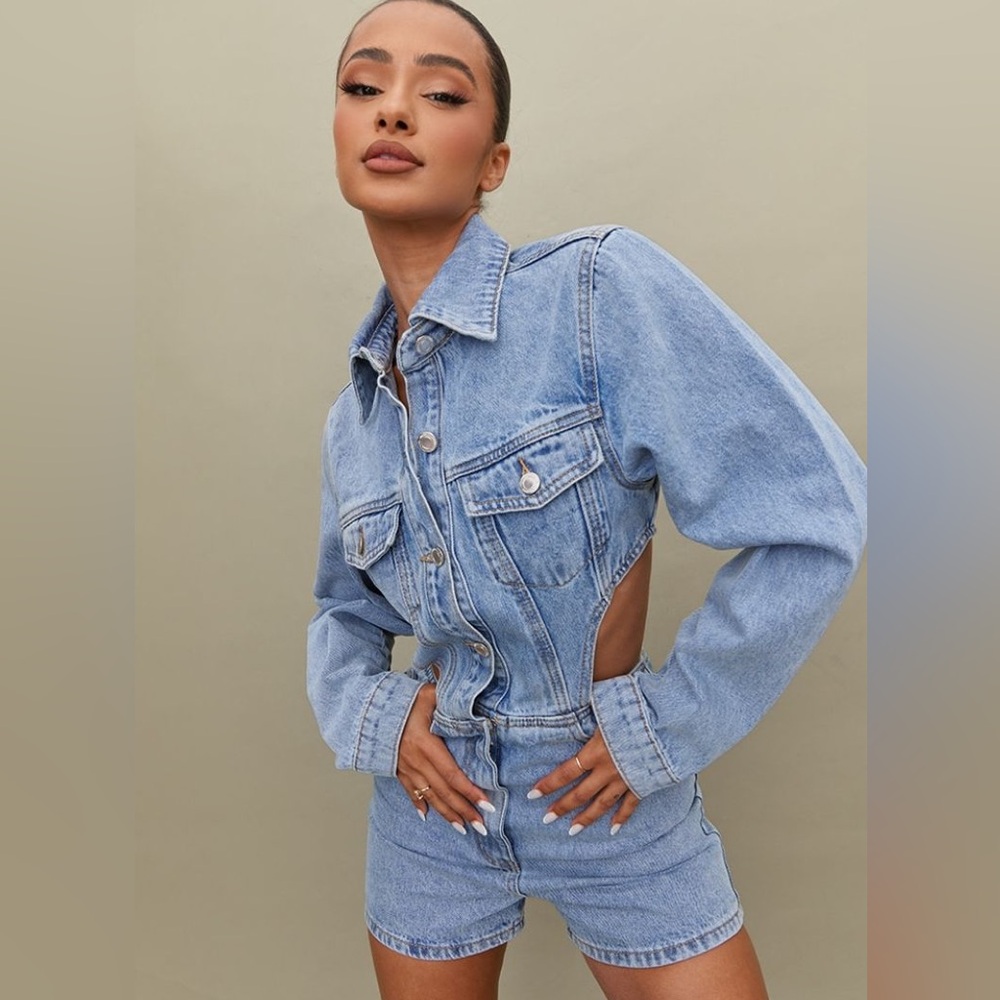 PrettyLittleThing Light Blue Denim Jacket